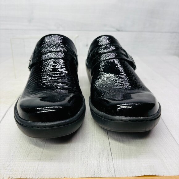 Clarks Womens Delana Amber Clog Black Patent Leather Shoes Slip On Size 8.5 - Picture 4 of 11